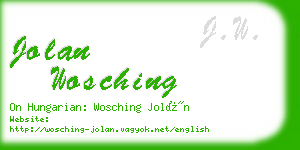 jolan wosching business card